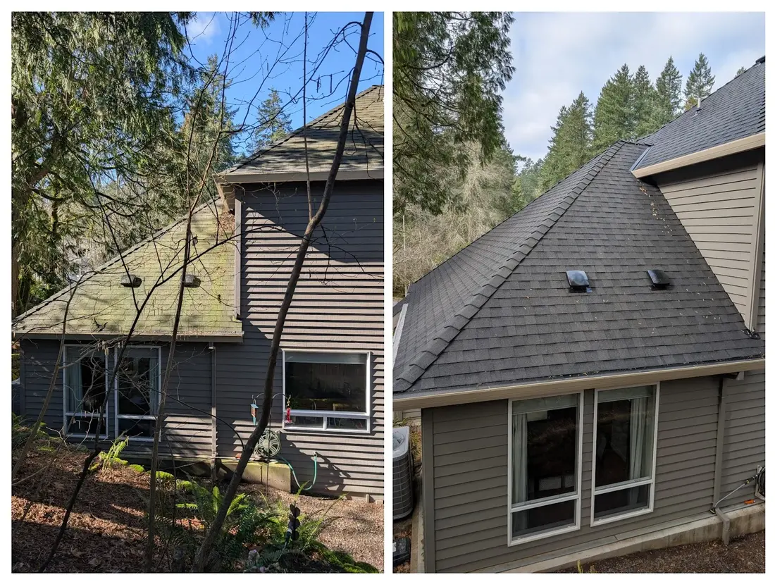 Technician applying Fresh Roof rejuvenation treatment to asphalt shingles in Vancouver WA